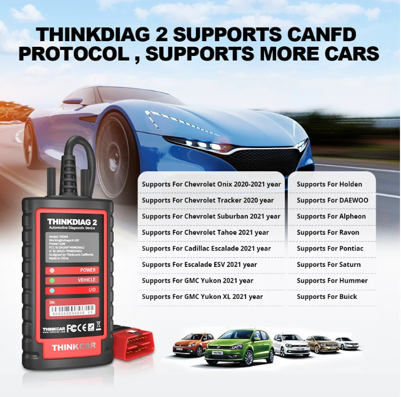 Новая версия THINKDIAG 2 все программное обеспечение 1 год бесплатно Easydiag ECU авто OBD