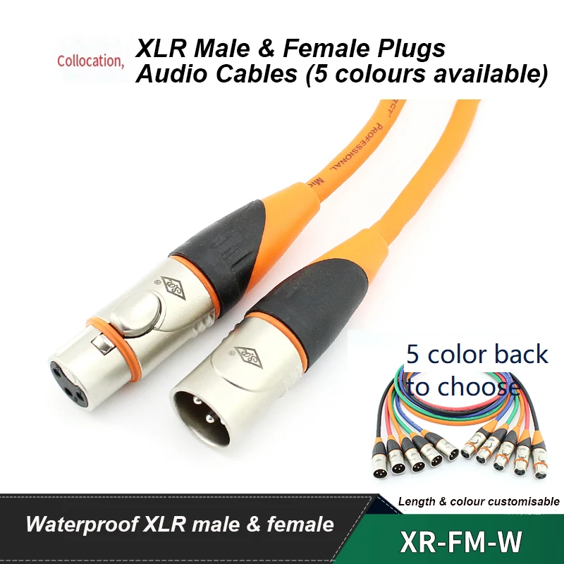 

IP67 Waterproof XLR Male/Female Plugs Adapter 3 Core Microphone Cable Audio Connector XLR Balanced Cable 0.5m-20m