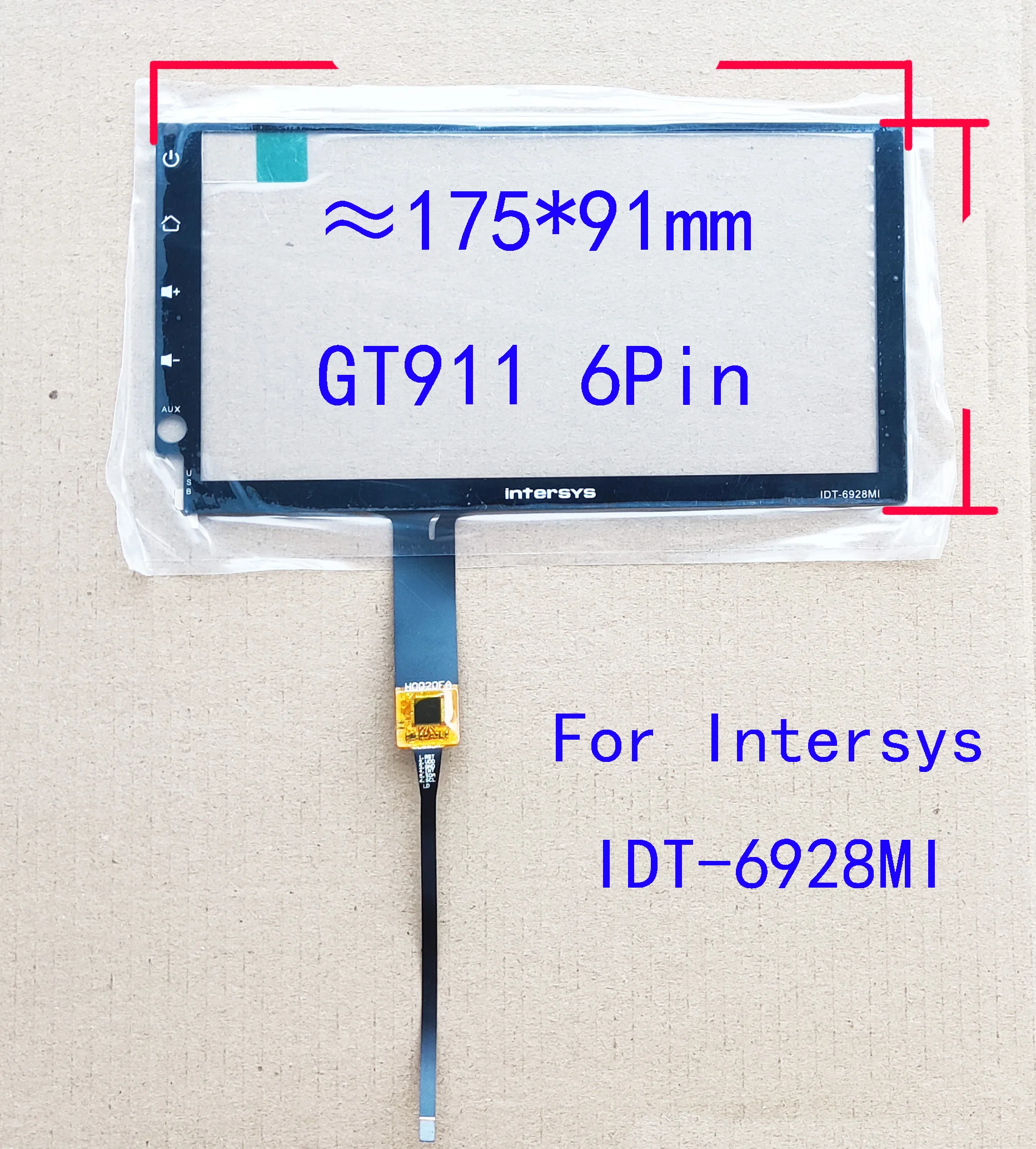 

6.95 Inch Touch Screen Sensor DIgitizer For Radio Navigatior ≈175*91mm GT911 6Pin H0020FA