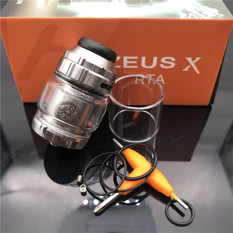 

Zeus X RTA Vape Atomizer Vaporizer 3.5ml 4.5ml Pyrex Glass Tank Electronic Cigarette Box Mods Kits Vaper Smoker rda