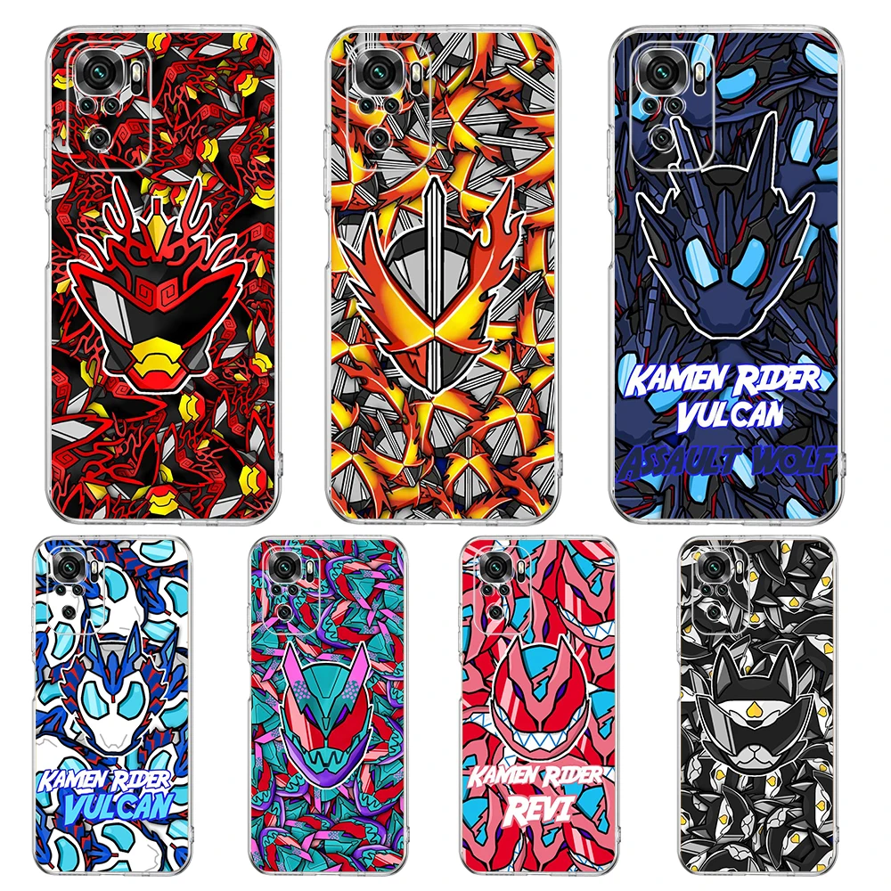 BANDAI Kamen Rider Over Demon Phone Case for Redmi Note 11 11T K40 8 8T 9 10 8A 9A 9S 9C 7 Gaming Pro Plus 4G Transparent Shell