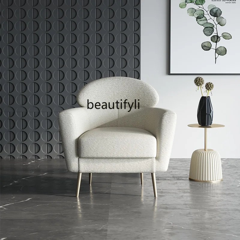 

zqModern Light Luxury Single Sofa Italian Minimalist Chair Minimalist Leisure Chair Wingback Chair
