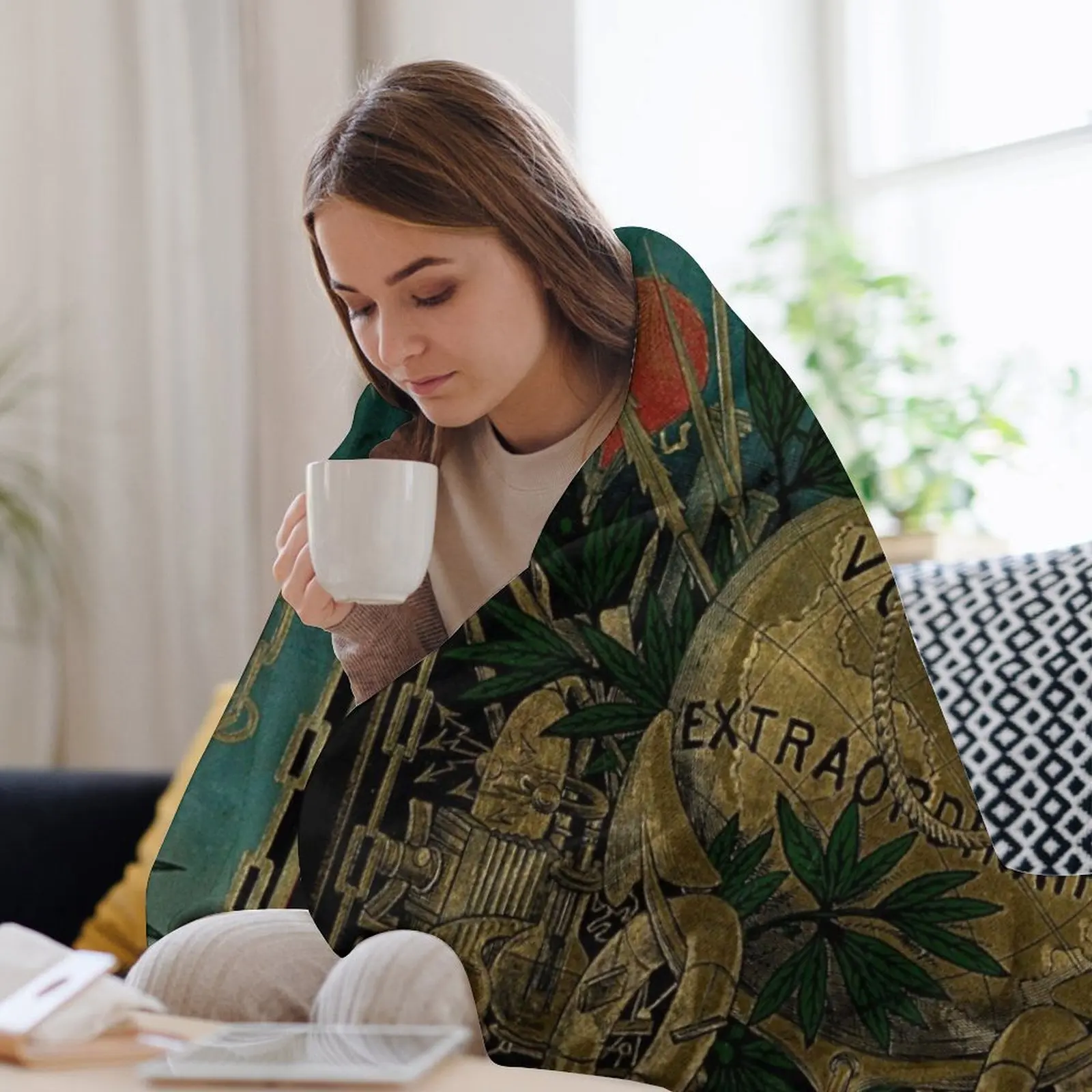 Одеяло Jules Verne Extraordinary Voyages дизайнерское одеяло для кемпинга мягкое большое