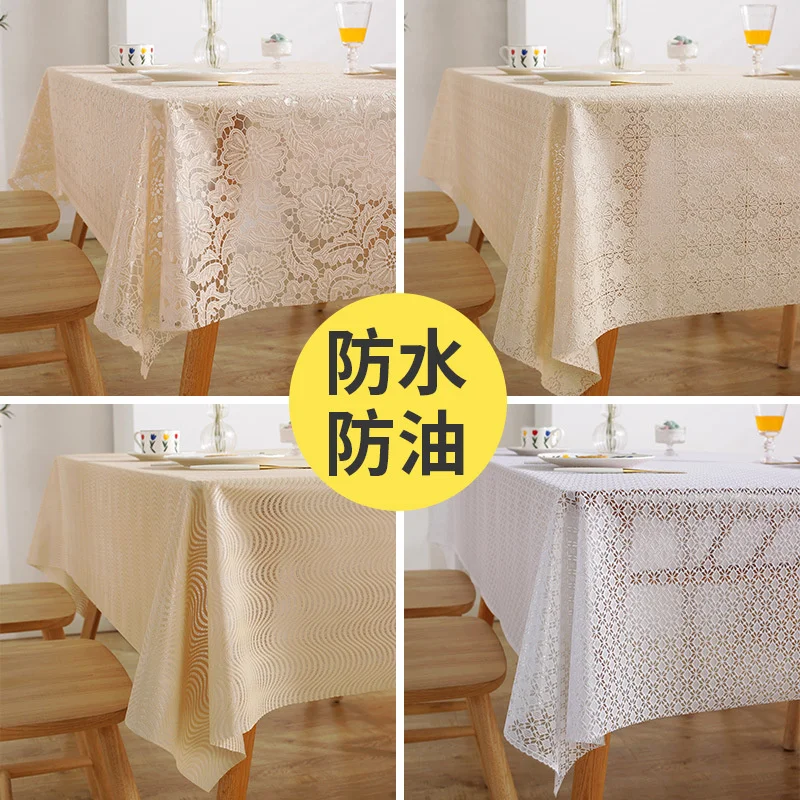 

Table cloth waterproof, oil proof, wash free lace pvc home living room hotel table cloth desk