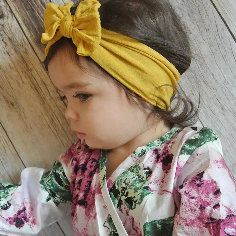 

Baby Bowknot Headband Cotton Elastic Newborn Baby Hairband Accessories For Girls Infant Hair Bows Children Candy Color Hair Band