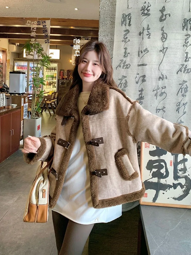 Maillard Лоскутная меховая верхняя одежда из овечьей шерсти новинка 2024 женская