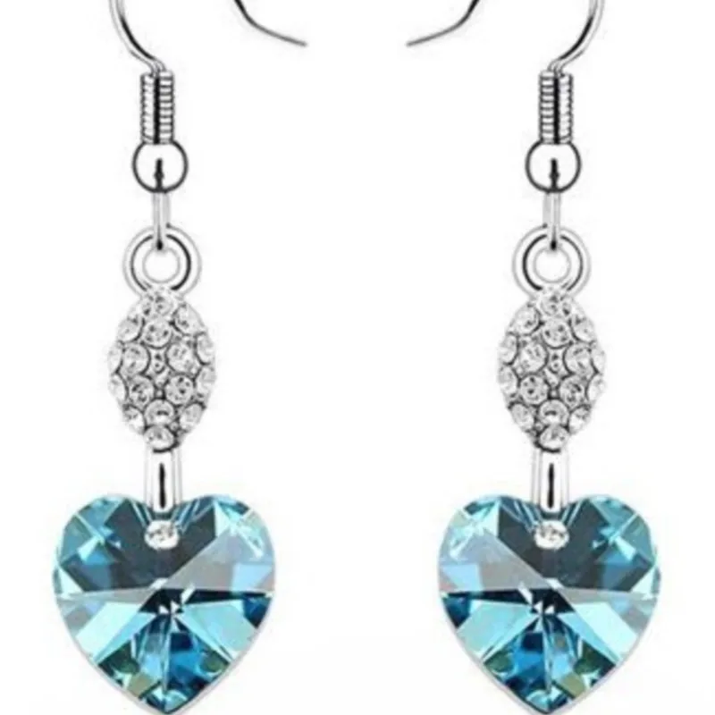 Серьги-подвески для девочек с подвесками в форме сердца и кристаллами - купить по