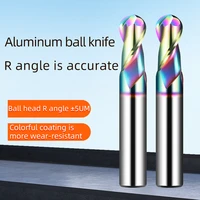 1 pcs 5 pcs 10 pcs hot selling high gloss aluminum cnc machine tool with colorful ball head r cutter