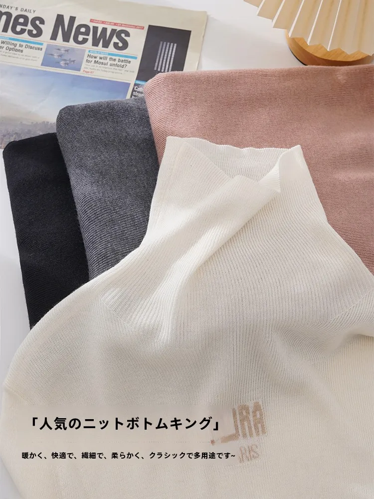 Водолазка шерстяная вязаная нижняя рубашка женский осенне-зимний свитер