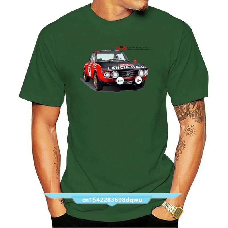 

Мужская хлопковая футболка Lancia Fulvia HF Rally Legend Monte Carlo World Rally
