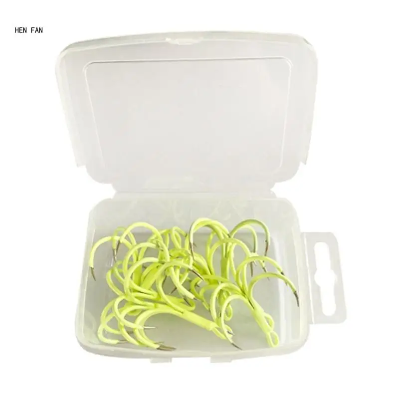 5/10 шт. светящиеся четырехместные якорные крючки 16 # 18 ночные рыболовные M89D