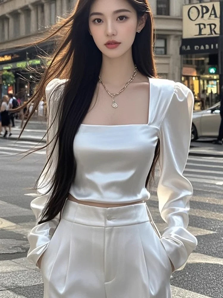 Плюс размер Kaisiao Studio Корейский Sle Элегантный топ с квадратным воротником Женский