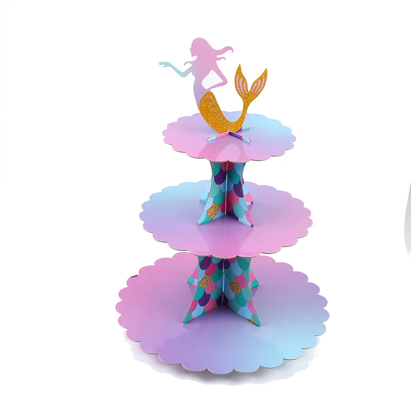 

1Set Mermaid Birthday Cake Stand for Kids Mermaid Wedding Party Supply
