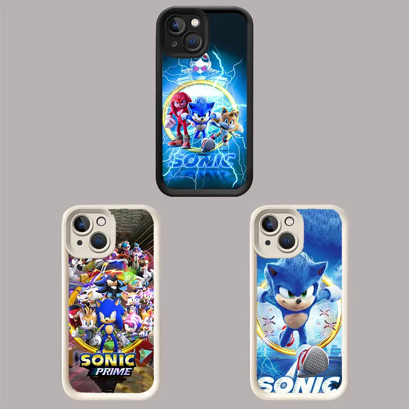 Фото WR-63 Белый ступенчатый чехол из ТПУ Sonic the Hedgehog для iPhone 11, 12, 13, 14, 15, Mini Pro Plus Max №4