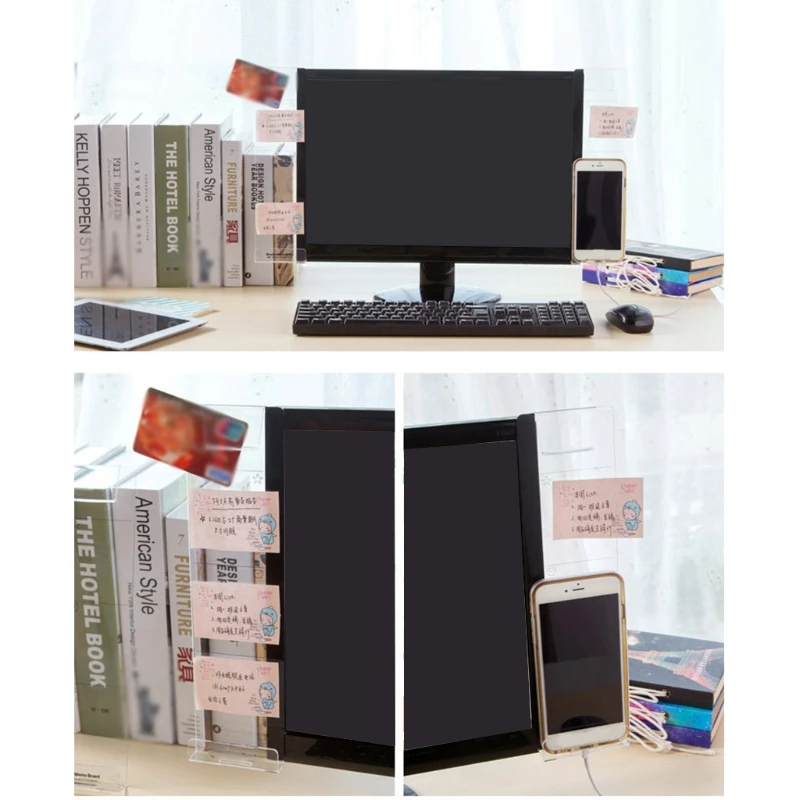 

Clear Color Monitor Memo Board Acrylic Monitor Message Record Important Things Mobile Phone Support Sticky Notes 24BB