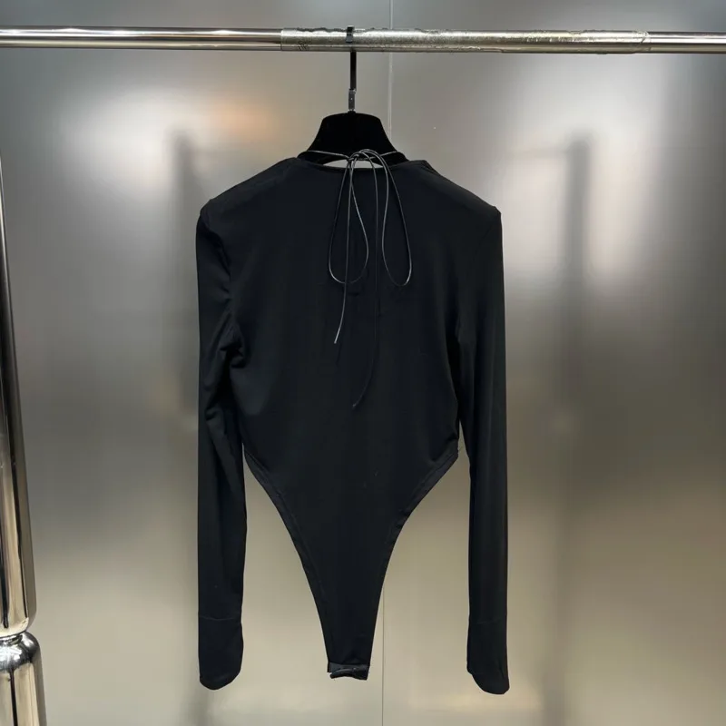 BORVEMAYS 2023 Spring Summer New Fashion Trend Square Collar Long Sleeve Solid Color Feathers Sexy Jumpsuit Women WZ523