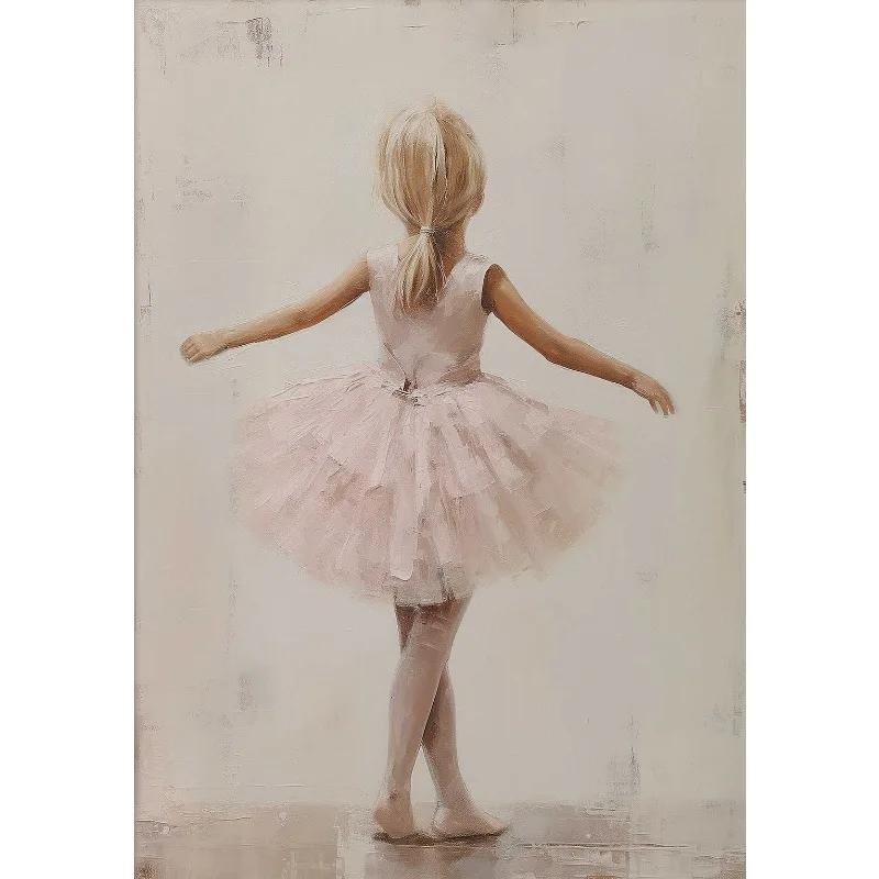 

Винтажный постер с балериной для маленькой девочки, ностальгическая танцовщица балета, холст, картина для девочек, настенное искусство, розовая комната для девочек, домашний декор для детской комнаты
