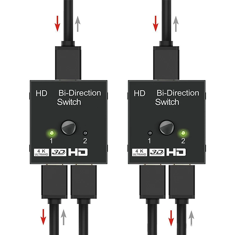 

4K HDMI-совместимый переключатель с 2 портами двунаправленный 1x2 / 2x1 HD переключатель сплиттер 1080P 3D HDR HDCP для PS4 PS3 Xbox HDTV BOX