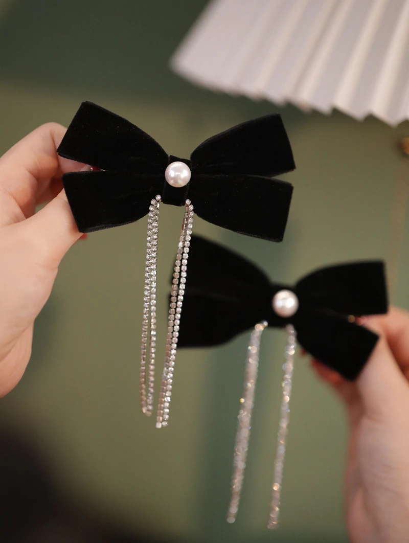 Заколка для волос с кисточкой и бантом женщин темпераментный зажим в стиле ретро