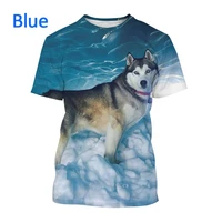 funny pet dog husky 3d printing t shirt fashion unisex casual harajuku street style round neck short sleeved t shirt top
