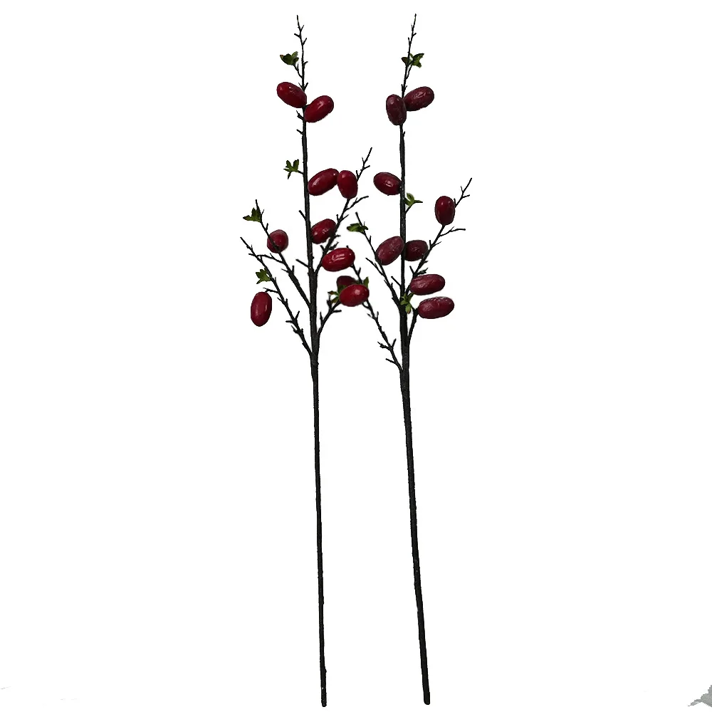 

2Pcs Simulation Jujube Branch Wedding Decoration Fake Plant Photography Props