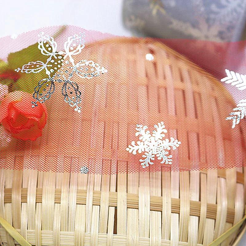 Лента из органзы с принтом снежинок 25 ярдов 60 мм | Дом и сад