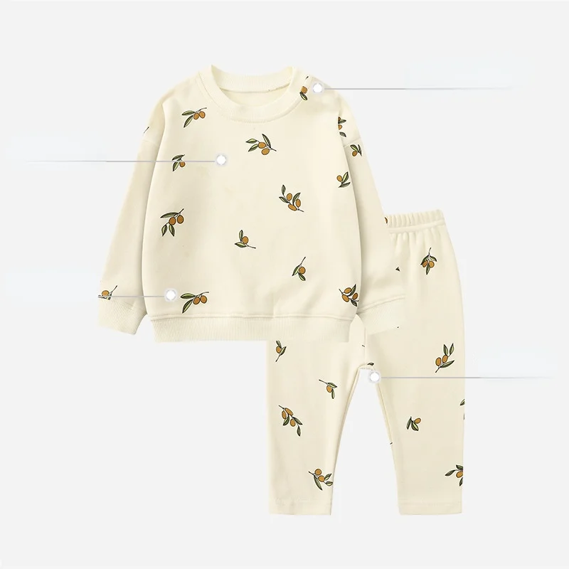 

Детский хлопковый костюм из двух предметов с принтом для мальчиков и девочек