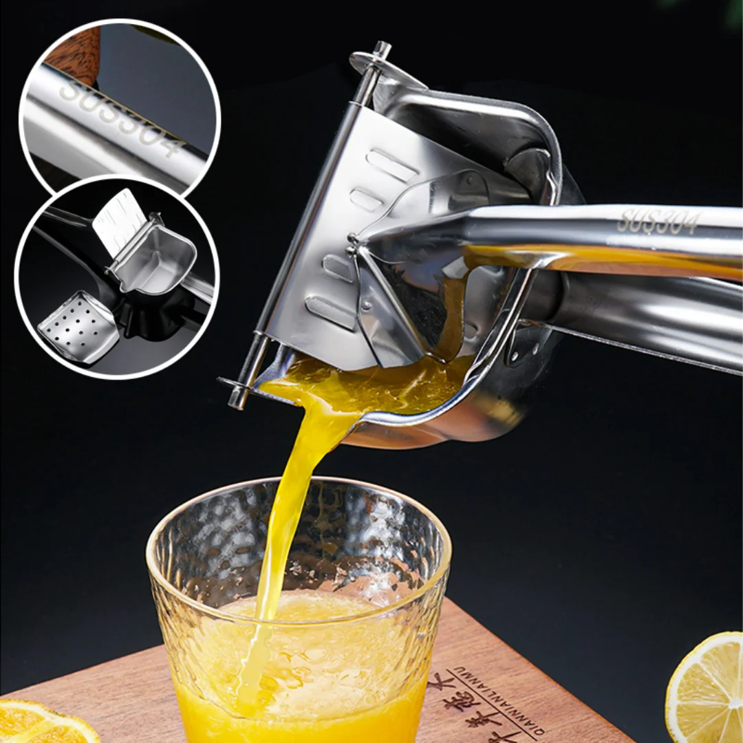 

Home Kitchen 304 Stainless Steel Manual Fruits Juicer Lemon Orange Pomegranate Hand Pressure Juice Squeezer Smoothie Making Tool