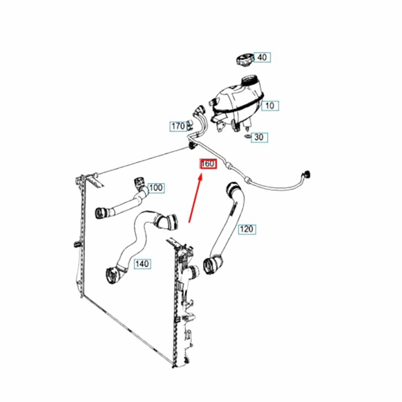 Правый шланг охлаждающей жидкости для Mercedes-Benz C-Class W205 2 0 5 A2055016300 A2055012125