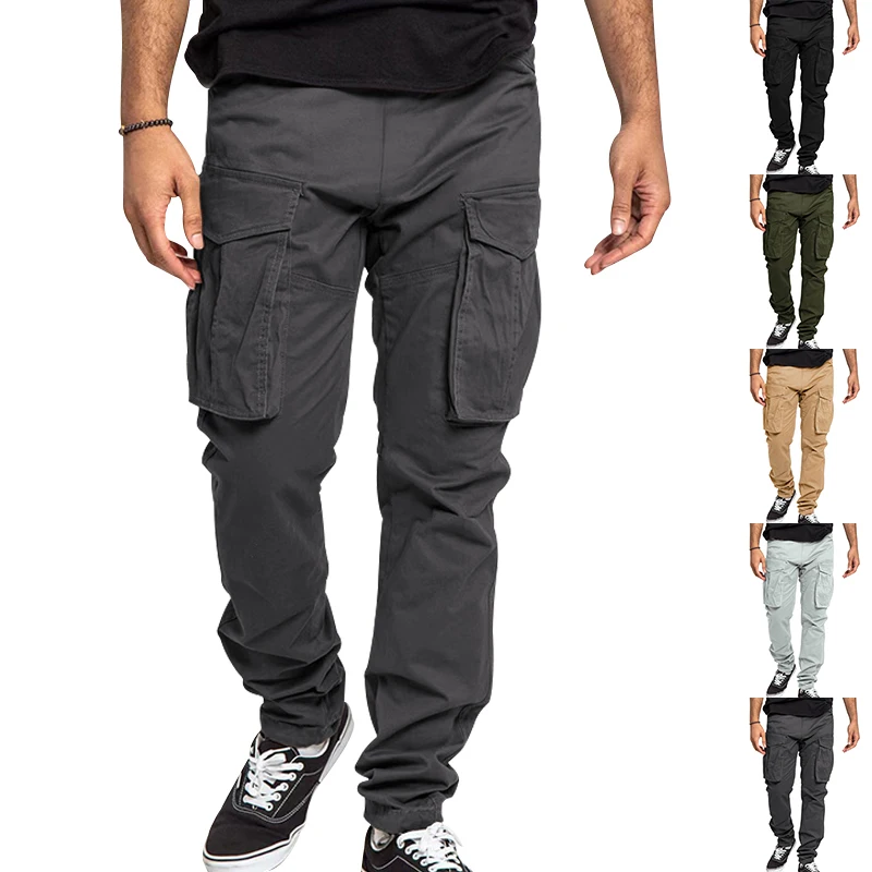 Мужские флисовые брюки с несколькими карманами повседневные спортивные