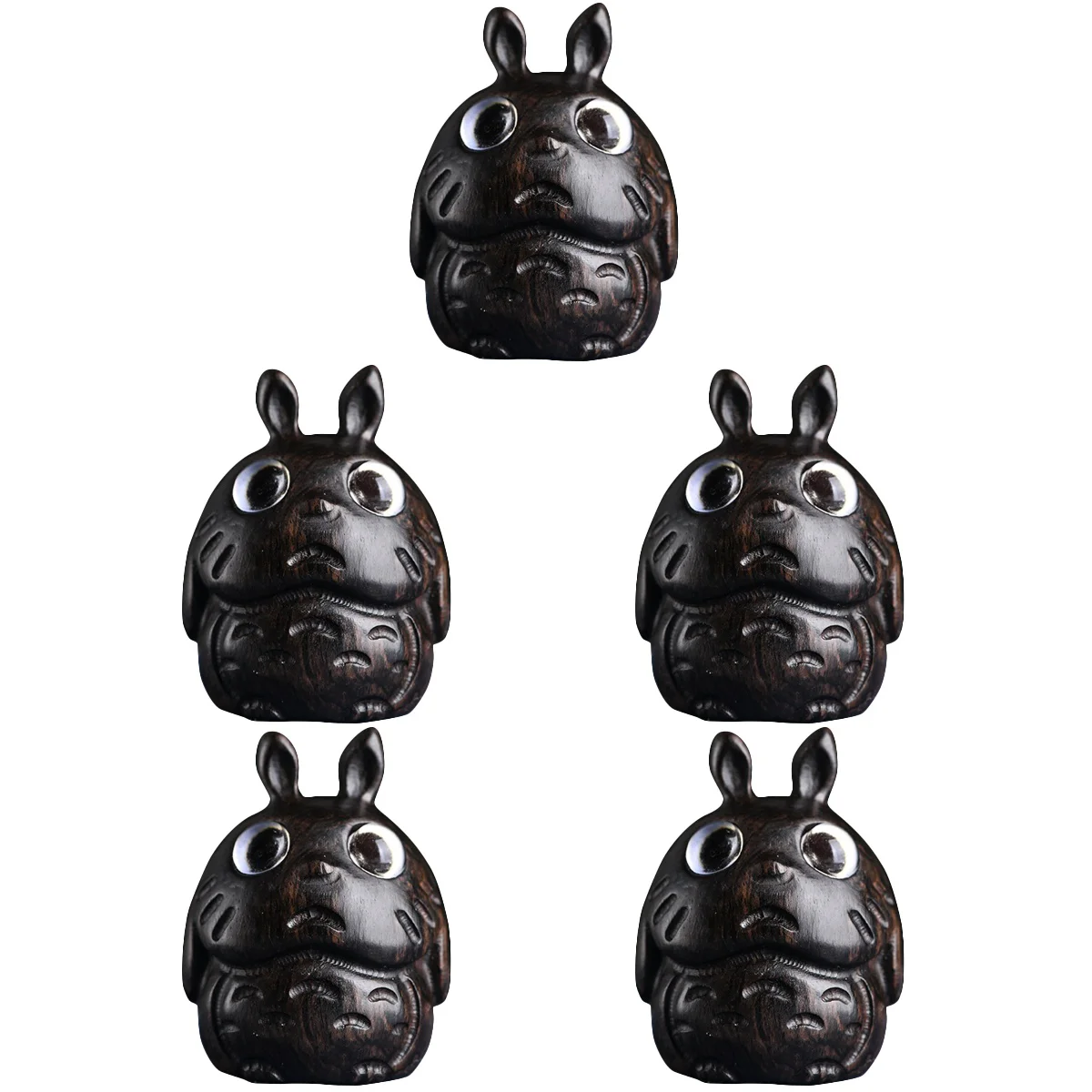 

5pcs Rabbit Hanging Decor Rabbit Statue Adornment Wood Rabbit Hanging Decor