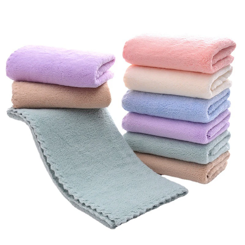 

1PC Face Towel Thickened Microfiber Absorbent High-density Coral Fleece Towel Quick Dry Clean Face Soft Absorbent Towel
