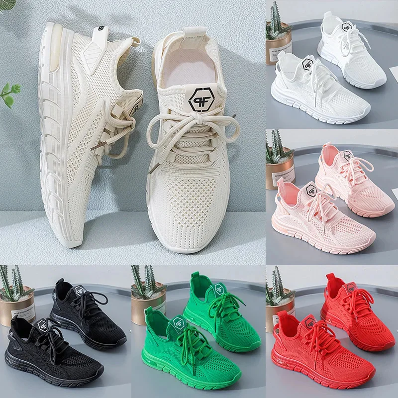 

Women Fashion Casual Sneakers Comfortable Mesh Lace-Up Ladies Sport Shoes Women's Walking Mesh Flat Breathable Vulcanized Shoes