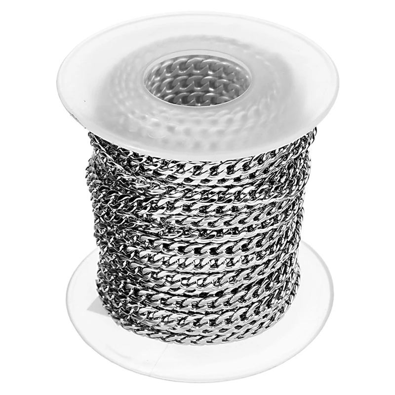 

Stainless Steel Chain Accessories Sideways Flattened Chain DIY Jewelry Accessories Necklace Bracelet Cross Chain