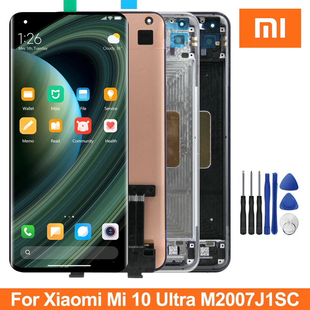 

Original Mi10 Ultra Display Screen with Fingerprint, For Xiaomi Mi 10 Ultra M2007J1SC LCD Display Touch Screen Digitizer Panels
