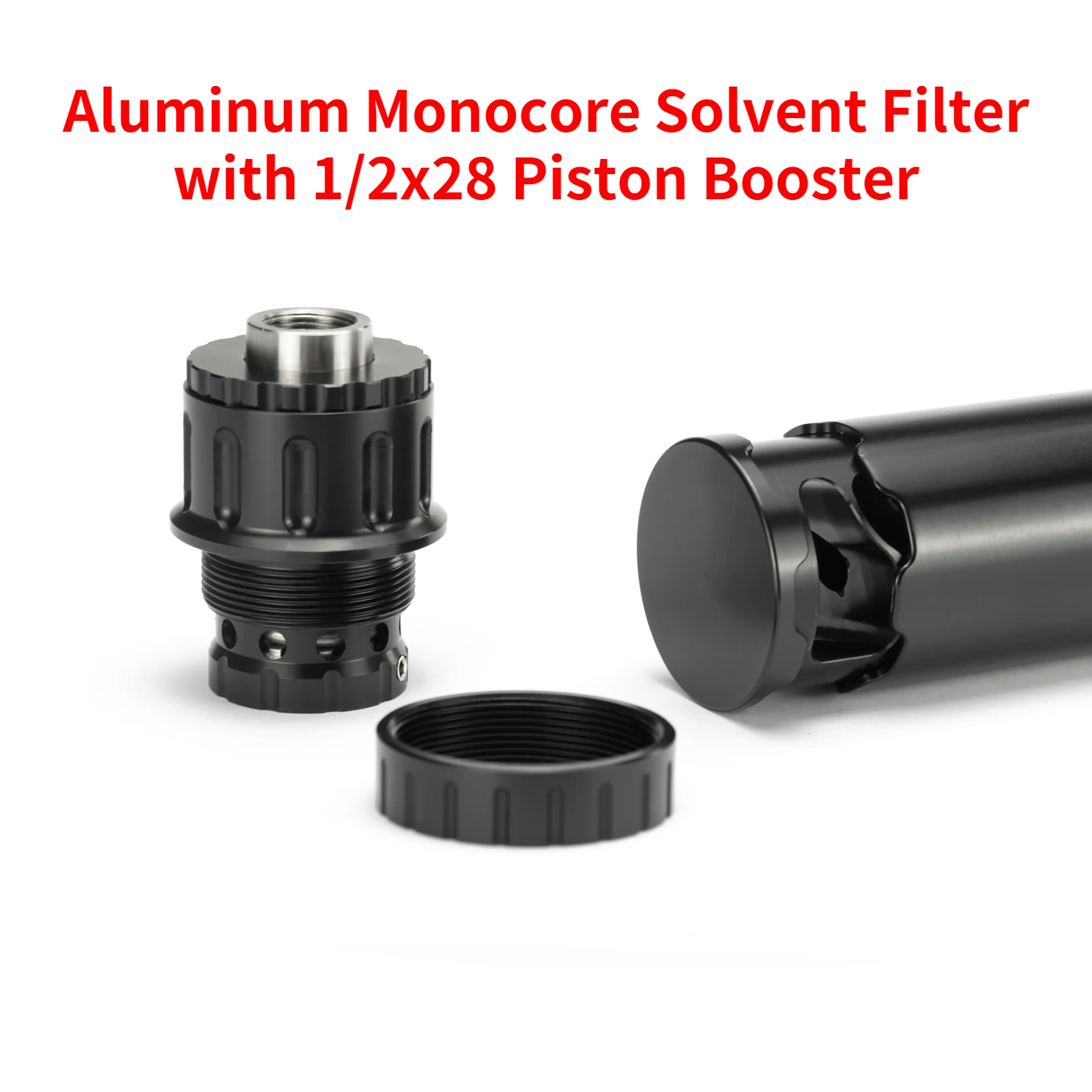 

1.5''OD 6.5''L Aluminum Single Monocore Solvent Tube Filter 1-3/16x24 Thread 9.5mm,10.7mm,7.1mm +1/2x28 Stainless Steel Booster
