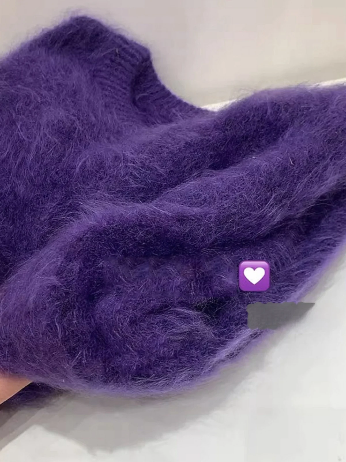 Фиолетовый норковый бархатный пуловер женский зимний верхний свитер утолщенный