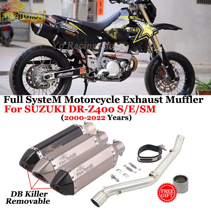

Motorcycle Exhaust Escape Modify Muffler Middle Pipe DB Killer For SUZUKI DR-Z400 DRZ400 DRZ DR Z400 Z 400 S SM E 2000 - 2022