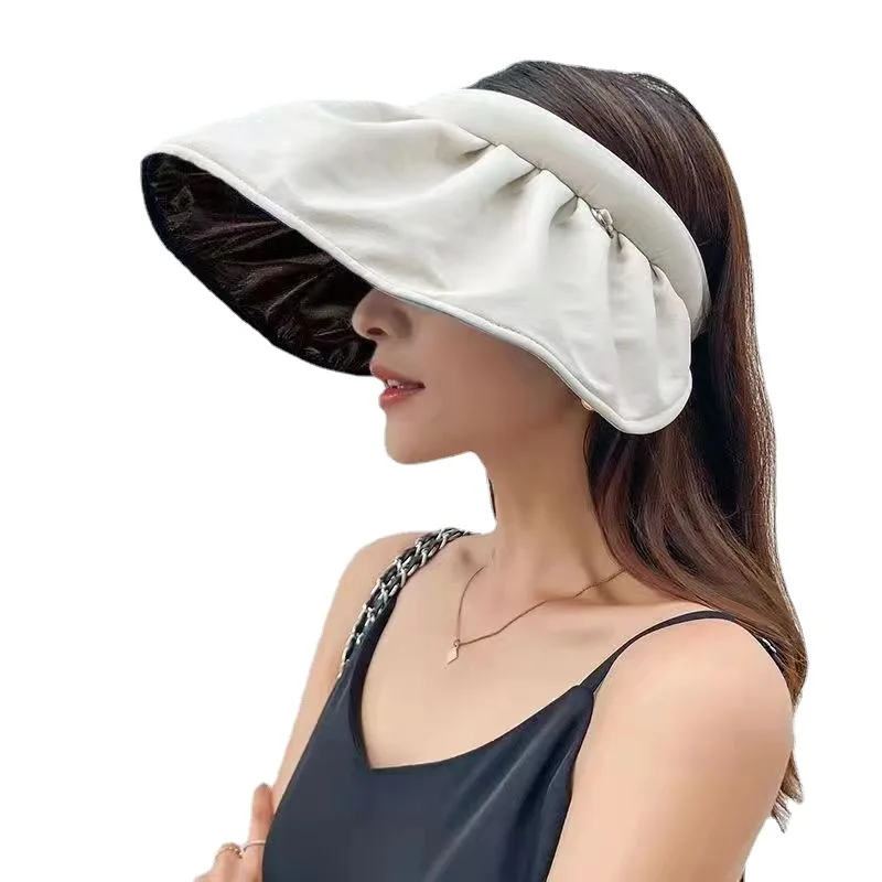 

New Summer Hats For Women Empty Top Shell Shape Sun Hat Korean Fashion Big Brim UPF 50+ Sunscreen Sun Protection Beach Hat