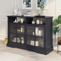 Sideboard Cabinet  Minimalist Buffet Cabinet with 2 Sliding Doors and Adjustable Shelves for Dining Room