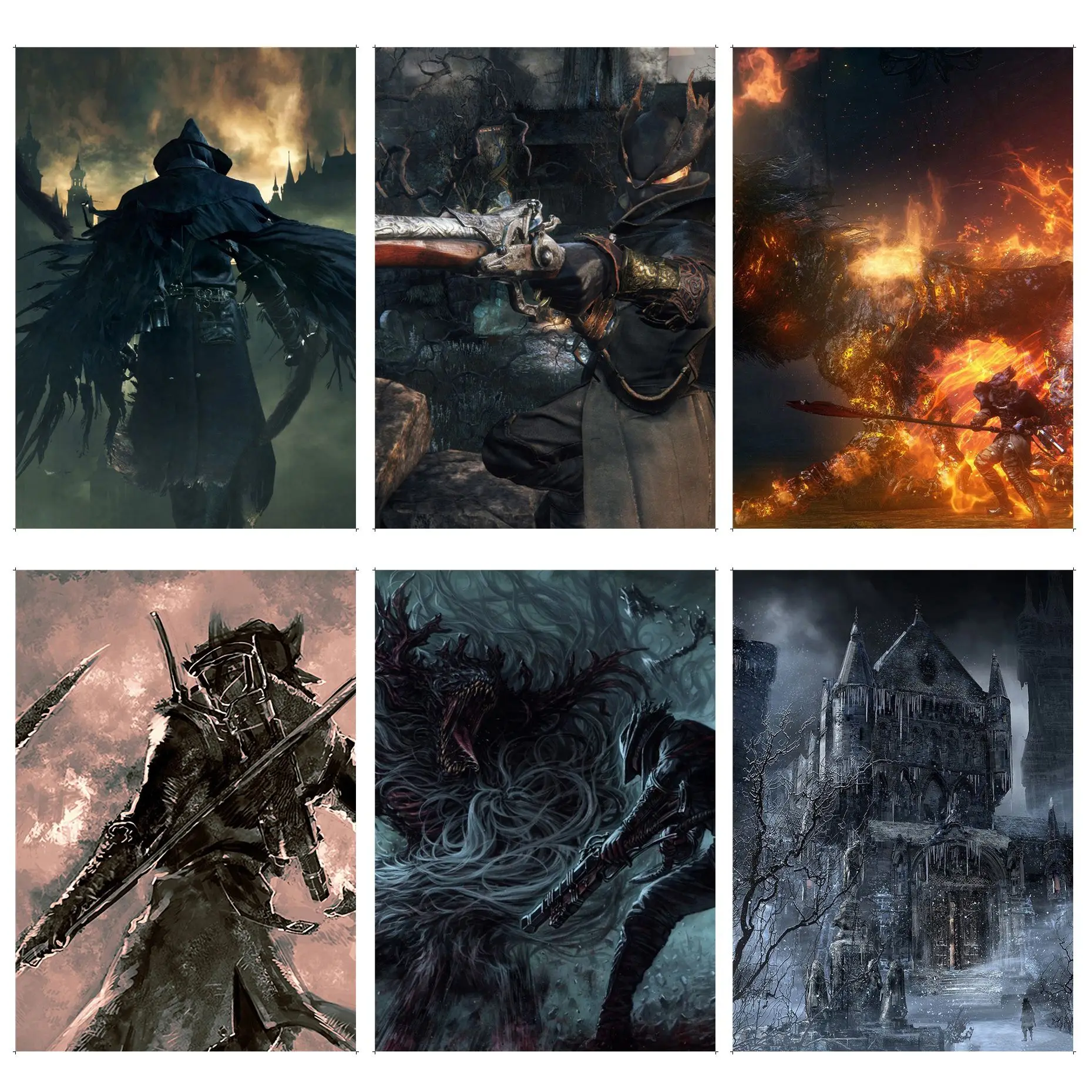

Bloodborne DIY Sticky Poster Vintage Room Home Bar Cafe Decor Stickers Wall Painting