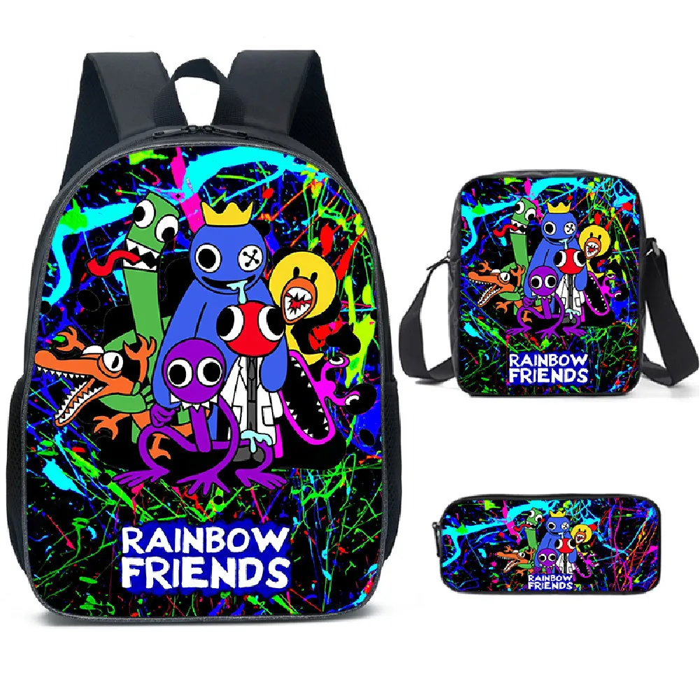 

3pcs Game Rainbow Friends School Bag Backpack Primary Middle School Students Boys Girls Cartoon Anime Schoolbag Mochila Infantil