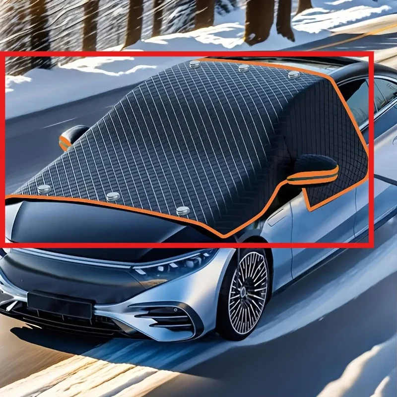 

Магнитный Солнцезащитный Экран Для Лобового Стекла Автомобиля С Фиксирующим Ремнем - Всепогодная Защита От УФ/солнца