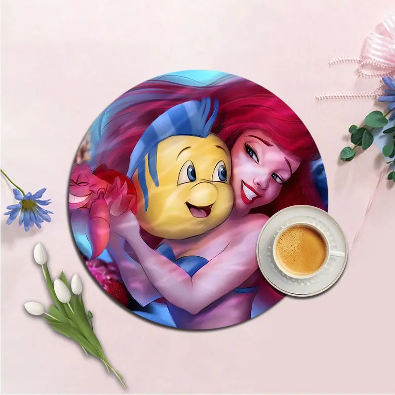 Круглая большая рекламная настольная подставка Disney с маленькой русалочкой 20x20 см