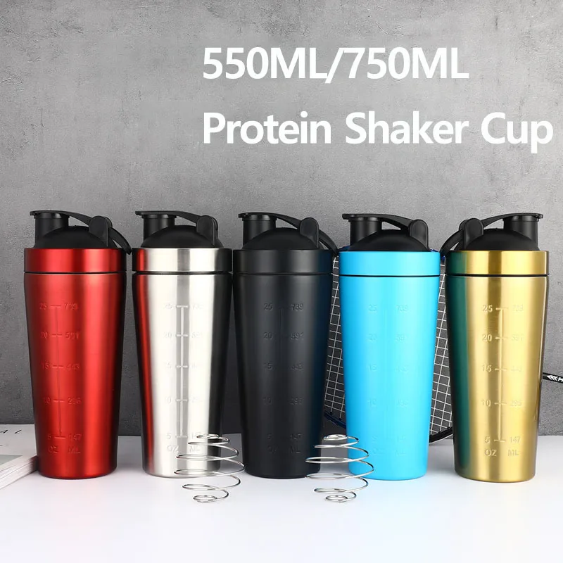 Stainless Steel Protein Shaker Bottle Gym Outdoor Shake Kettle Nutrition Blender Cup Sport Mixer Water Bottle Whey Protein Cup
