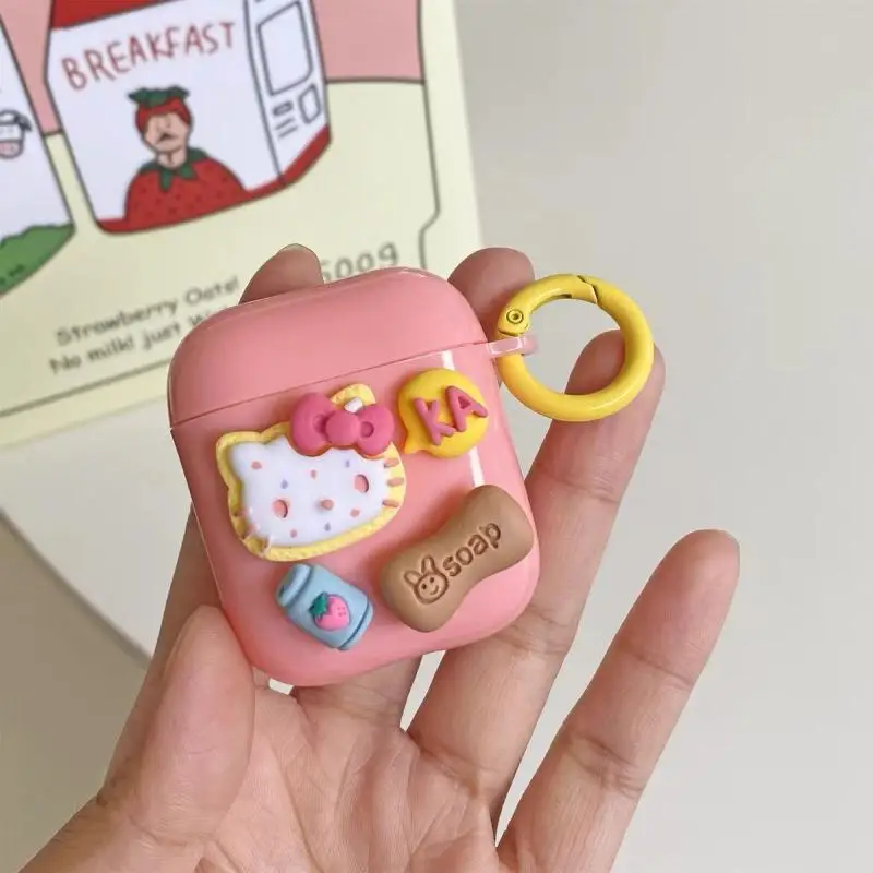 

Sanrio, Hello Kitty Apple Airpods1/2 поколения защитный чехол для наушников маленький мягкий чехол для наушников защита от падения