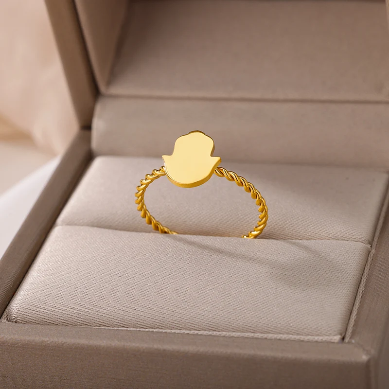 

Stainless Steel Twisted Palm Rings For Women Fashion Palm Finger Ring Wedding Birthday Fashion Jewelry Gift Bague Femme