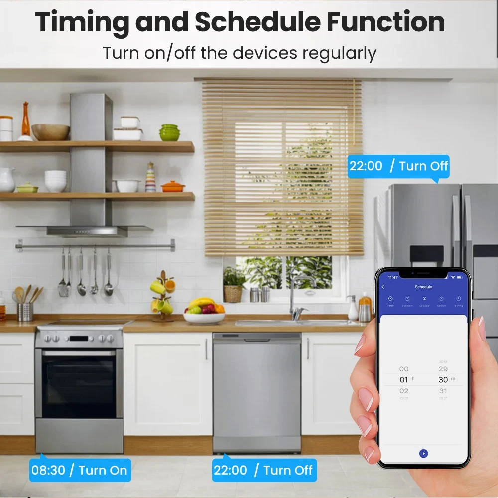 Смарт-розетка MIUCDA Tuya с поддержкой Wi-Fi и USB Type-C 16 А/20 А