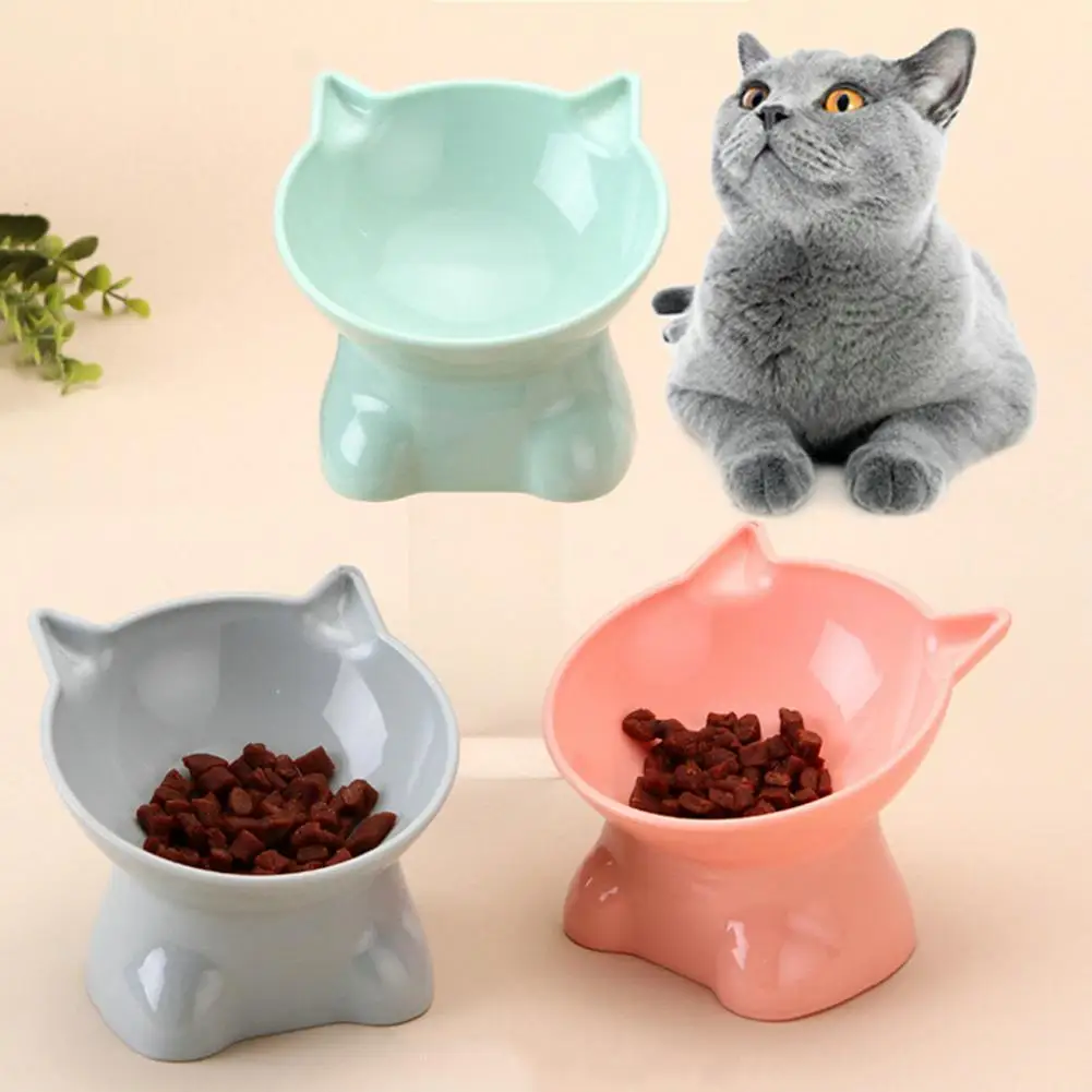 

Cat Bowl Durable Oblique Mouth Large Capacity Pet Accessories Pet Bowl Pet Food Container