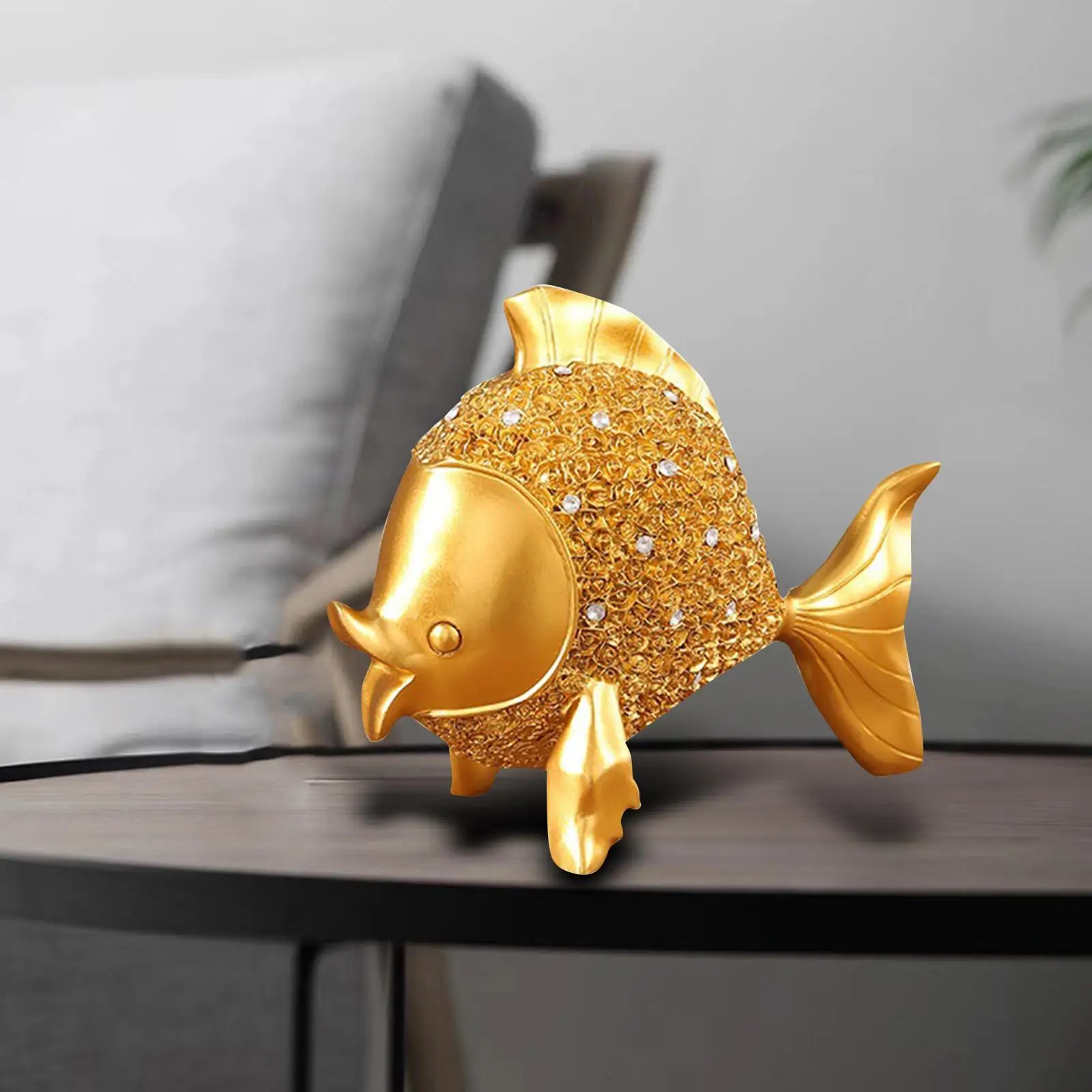 

Fish Sculpture Furnishings Collectible Props Goldfish Statue Home Decoration for Shop Farmhouse Bedroom Desktop Living Room